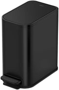 Cesun Small Black Bathroom Trash Can with Lid Soft Close & Pedal, 1.3 Gal by Cesun