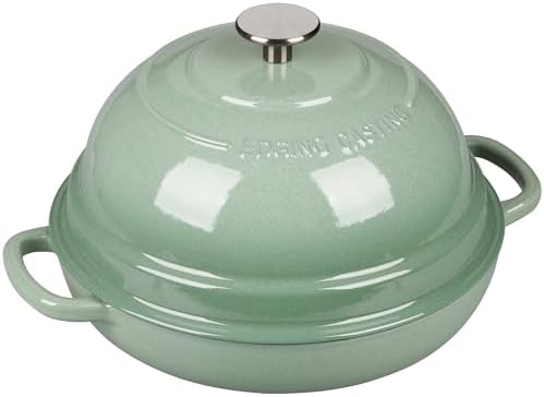 EDGING CASTING Enameled Cast Iron Dutch Oven Pot with Lid, Round Bread Oven for Homemade Sourdough Bread Baking, 6 Quart, Sage Green - Image 5