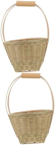 CHILDWEET 2pcs Woven Storage Basket and Snack Holder for Outdoor Picnics Kitchen Organization and Home Decor Versatile and Rustic Design by CHILDWEET
