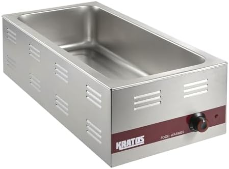 Kratos Commercial Electric Countertop Food Warmer |Large 4/3 Size Portable Steam Table Food Warmer for Catered Events |Stainless Steel | 120V, 1500 Watts (28W-532) by Kratos