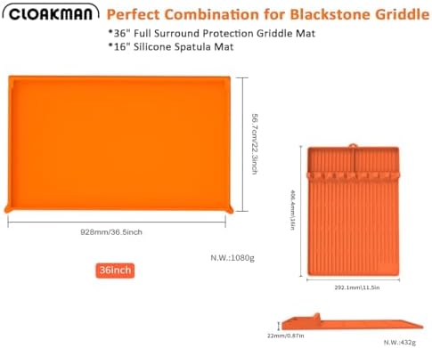 Full-Edge 36" 2-Piece Silicone Griddle Protection Kit - Image 2