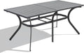 PURPLE LEAF Outdoor Dining Table for 6-Person with Height Adjustable Feet by Unknown