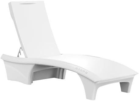 Step2 Vero Adjustable Back in-Pool Lounger with Storage, Pool Chair, Weighted, White by Unknown