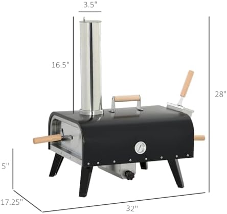 Geelife Outdoor Pizza Oven with 12" Rotating Stone - Steel Black - Better Pizza - Outdoor Kitchen, Backyard - Portable Weather-Resistant - Image 3