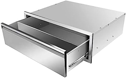 Outdoor Kitchen Drawers, Triple BBQ Drawers Stainless Steel Built-in Drawer For Outdoor Kitchen Island, Patio Grill Station,Single Drawer by OLIPIC