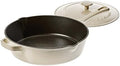 Cuisinart Chef's Classic Enameled Cast Iron Dutch Oven with Lid, Porcelain Enameled Interior, Oven Safe, Induction Compatible, 12-Inch, Chicken Fryer, Cream by Cuisinart