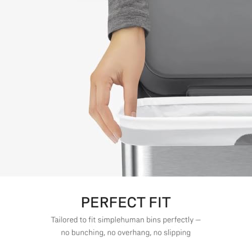 simplehuman Code M 40 Count, Dispenser Pack Custom Fit Liners, Drawstring Trash Bags, 45 Liter / 11.9 Gallon, White - Image 2