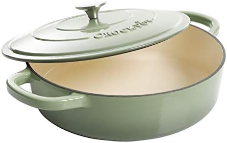 Crock Pot Artisan Enameled Cast Iron Braiser W/Lid, 5-Quart, Pistachio - Image 2
