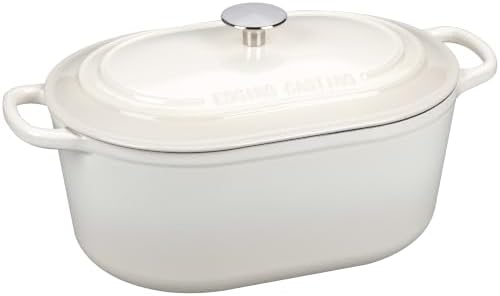 EDGING CASTING Enameled Cast Iron Oval Dutch Oven, 6QT, White - Image 7
