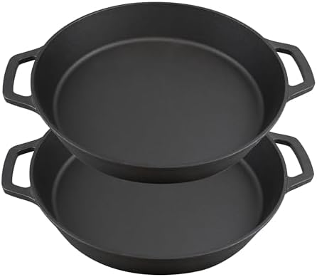 Large Pre-Seasoned Cast iron Skillet 17" Dual handle,Commercial grade Outdoor Camping cooking tool,Pizza, Frying pan can use on Open fire,Grill,Stovetop,Induction,Oven. - Image 4