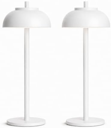 White Cordless Table Lamps, Rechargeable LED Touch Lamp, 2 Pack by Moragin
