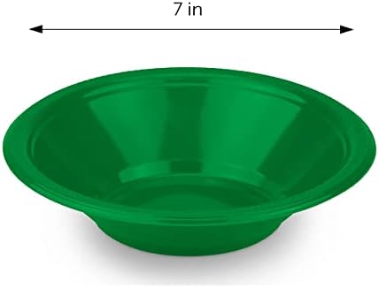 DecorRack 24 Small Plastic Bowls, 7 inch Disposable 12 oz Serving Bowl, Fruit Snack, Popcorn, Soup, and Salad, Kids Birthday and Holiday Party Supplies, Green (Pack of 24) - Image 4