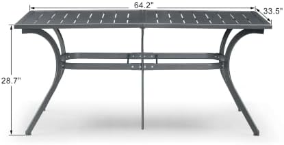 PURPLE LEAF Outdoor Dining Table for 6-Person with Height Adjustable Feet - Image 3