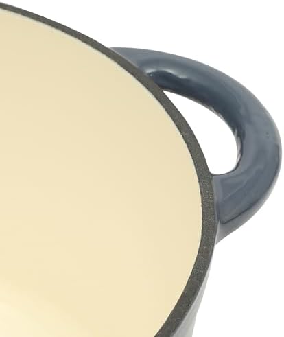 Gibson Home Addlestone 7 Qt Enameled Cast Iron Dutch Oven Pot with Lid – Round, Oven Safe to 500°F, Ideal for Bread Baking & Stews - Gradient Navy Blue - Image 6