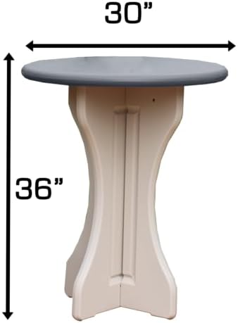 Patio Table Set with Two Barstools - Warm Grey Base with Deep Grey Accents - Perfect for Patio and Outdoor Spaces. Hardware Free Easy Assembly. Proudly Made in USA - Image 5