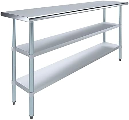 60" x 18" Stainless Steel Work Table with 2 Adjustable Undershelves NSF by ExpressKitchQuip