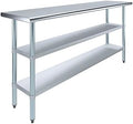 60" x 18" Stainless Steel Work Table with 2 Adjustable Undershelves NSF by ExpressKitchQuip