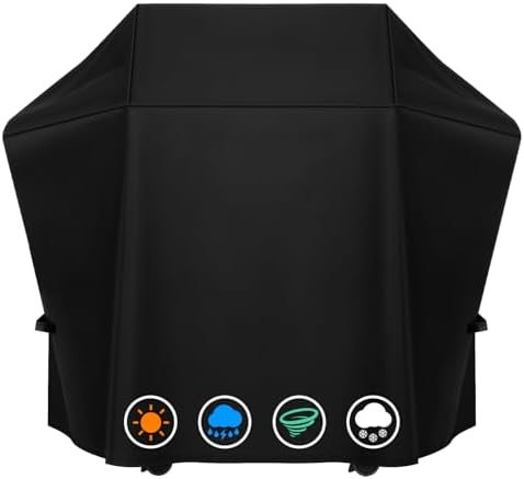 Heavy Duty Grill 600D Cover Fit for Napoleon 425 Series 61527 Grill and 525 Series 61427 Rogue Grill, All Weather Protection Waterproof Cover Black by ZBXFCSH