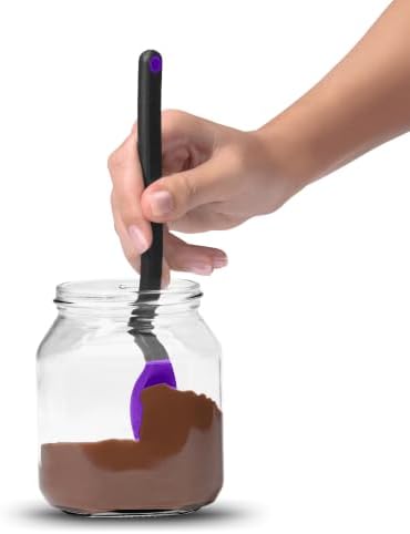 Dreamfarm Mini Supoon Non-Stick Sit-Up Silicone Scraping Cooking Spoon, Jar Scraper Measures 5ml Tsp - 8" Purple - Image 2