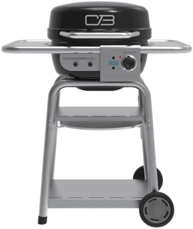 Charbroil Bistro Pro | 3-in-1 Electric, Griddle, & Charcoal Compact Grill | Electric BBQ grill | Black by Charbroil