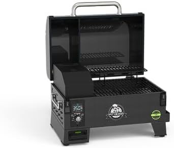 Pit Boss 150 Battery Powered Wood Pellet Grill & Smoker with Flame Broiler 256-Sq. In. Cooking Space, 180°F to 500°F Temperature Range, 7 lb. Pellet Hopper, for Tailgating, Camping, or Travel, Black - Image 2