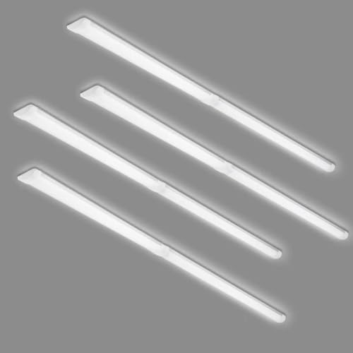 4 Packs 8FT LED Batten Light with 0.5m Cable, Ultra-Thin Ceiling Surface Mounted Light, 80W, 5000K, IP20, LED Ceiling Lamp for Garage, Shop, Hallway, Office, Market by colmeguna