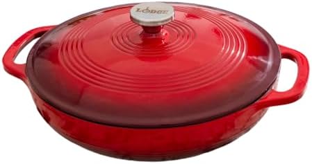 Lodge Essential Enamel Cast Iron Braiser, 3.6 Quart, Island Spice Red by Lodge