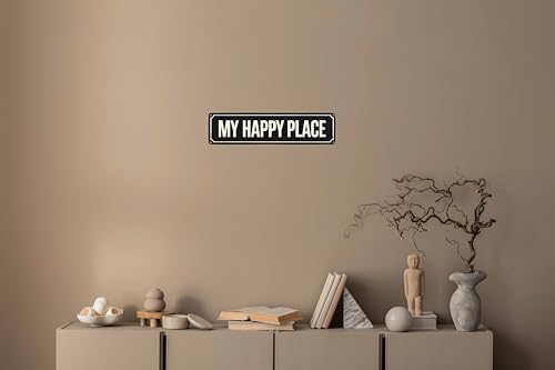 My Happy Place Metal Sign 4x16in Boho Cute Plaque for Bedroom Bathroom Home Nursery Wall Decor Gift Poster - Image 5