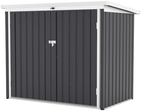 Garvee Outdoor Trash Storage Shed– 5.8x3.3 FT, Lock Latch, Sloped Roof by Garvee