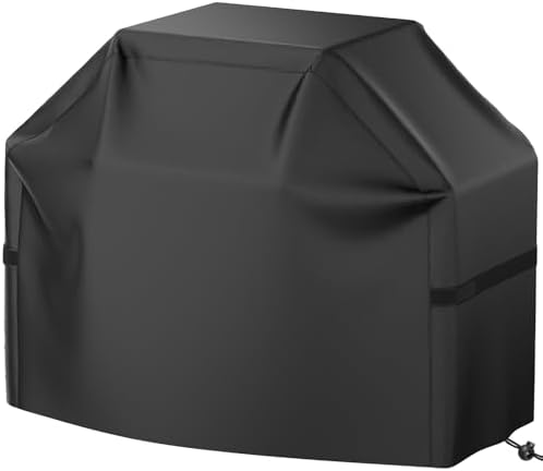 Grill Cover, 44 inch Small Gas Grill Cover for Outdoor Grill, Waterproof, Weather Resistant, UV & Fade Resistant, BBQ Grill Cover with Hook and Loop Straps, Black by VIBOOS