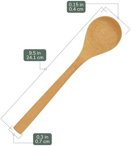 BambooMN 8" Reusable Bamboo Soup Spoon - 10 Units - Image 2