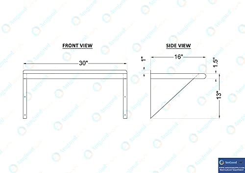 AmGood 30" Long X 16" Deep Stainless Steel Wall Shelf | NSF Certified | Appliance & Equipment Metal Shelving | Kitchen, Restaurant, Garage, Laundry, Utility Room - Image 5