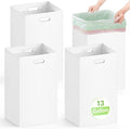 4 Pack 13 Gallon Disposable Trash Cans,13.5" L x 10.0" W x 21.7" H, White by Magicheap