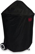 Turtle Life Round BBQ Grill Cover, 18inch Heavy Duty Durable Waterproof Rip Resistant UV Resistant Charcoal Kettle Grill Cover, Dia25 x33 H, Black by TurtleLife