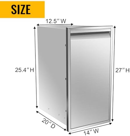 Outdoor Kitchen Drawers, Triple BBQ Drawers Stainless Steel Built-in Drawer For Outdoor Kitchen Island, Patio Grill Station,Trash Drawer - Image 2