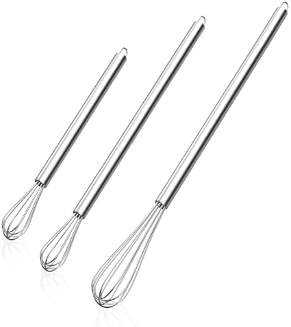 NileHome Mini Whisks Stainless Steel Whisk Set 7" 9" 11"-Kitchen Small Wisk by NileHome