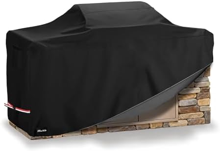 ANartcle Waterproof Extra Large Grill Cover for 110 Inch Island with Center Grill Head,600D Heavy Duty Waterproof All Weather Outdoorbar Island Kitchen Covers,Black by PatioFurnitureCovers