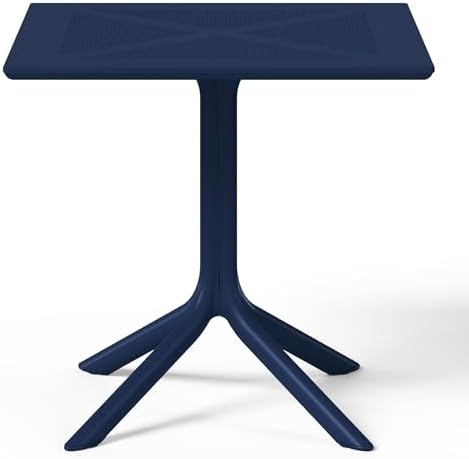 Costaelm Patio Dining Table for 4, Square PP Patio Table, 4-Person Weather Resistant Porch Tables for Outside Poolside Deck Lawn Garden Backyard, Navy Blue by Costaelm