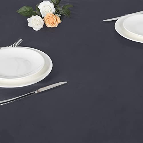 LUSHVIDA Round Tablecloth, Fitted Table Cloth for 45"-56" Tables, Grey - Image 5