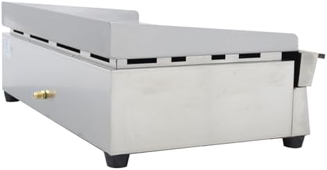 WYDDARY 2000Pa Stainless Steel Natural Gas Grill Griddle Commercial Home Camp Countertop Flat Cooking Griddle Grill 2 Burners Adjustable Temperature Control 122°F-572°F - Image 7