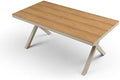 70.87inch Rectangular Dining Table with X Shape Aluminum Table Leg,Metal Base, Teak by Unknown