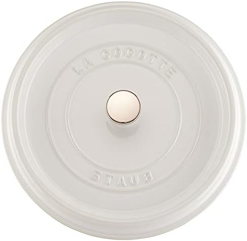 STAUB Cast Iron Dutch Oven 5.5-qt Round Cocotte, Made in France, Serves 5-6, White - Image 2