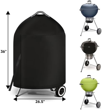 iCOVER Grill Cover for Weber 22 Inch Charcoal Kettle- Heavy Duty Waterproof BBQ Cover for Weber Char-Broil 22 Inch Charcoal Kettle Grills - Image 6