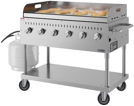 48 in. Commercial Outdoor Propane Gas Grill with Griddle, ETL Listed in Stainless-Steel (CGKIT4-48G) - Image 2