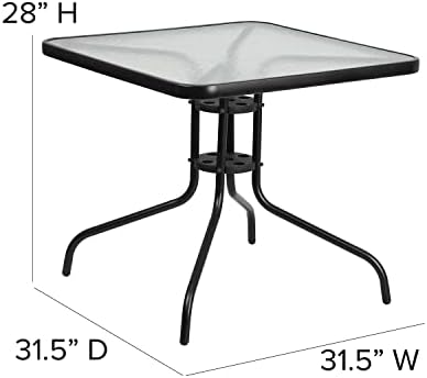 Flash Furniture 31.5 in Metal Square Table - Image 3