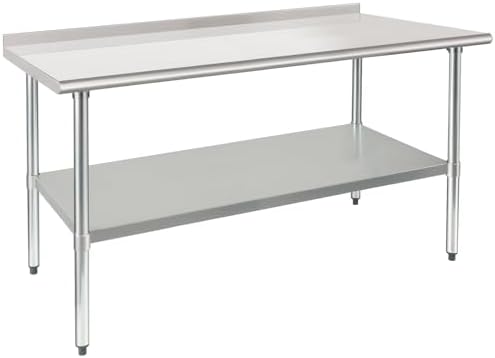 HARDURA Stainless Steel Prep & Work Table 30 x 60 Inches Backsplash by HARDURA