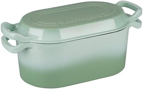 VORRINGARD Oval Dutch Oven Pot with Lid, Enamel Coating Cast Iron Bread Pans for Homemade Sourdough Bread Baking, Cooking, 4 Quart, Green - Image 4