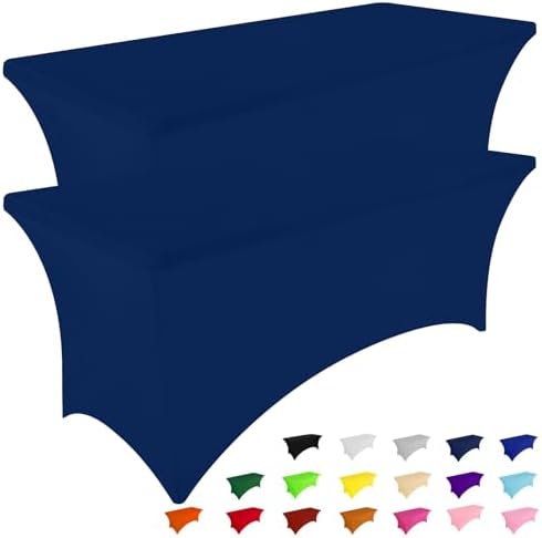 Smiry 2 Pack Spandex Table Cloth 42x42in, Elastic Fitted Navy Tablecloth by Smiry