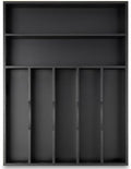 Bamboo Silverware Holder Drawer Utensil Organizer with 7 Slots Black by Besilord