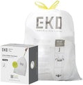 EKO 12.9 Gallon / 45-49 Liter, 110 Count Drawstring Trash Bags, Extra-Strong Unscented Garbage Bags, Easy-Dispense Roll for Kitchen & Household Use, Resists Tears, Leaks and Punctures, Code J, White by Unknown